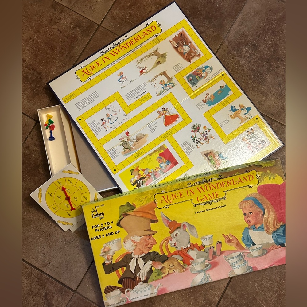 Vintage Alice in Wonderland Board Game Cadaco